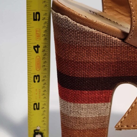 Madden Girl 'Rolliee" Women's Multicolor Striped Platform Sandals Size 8 - Picture 6 of 12